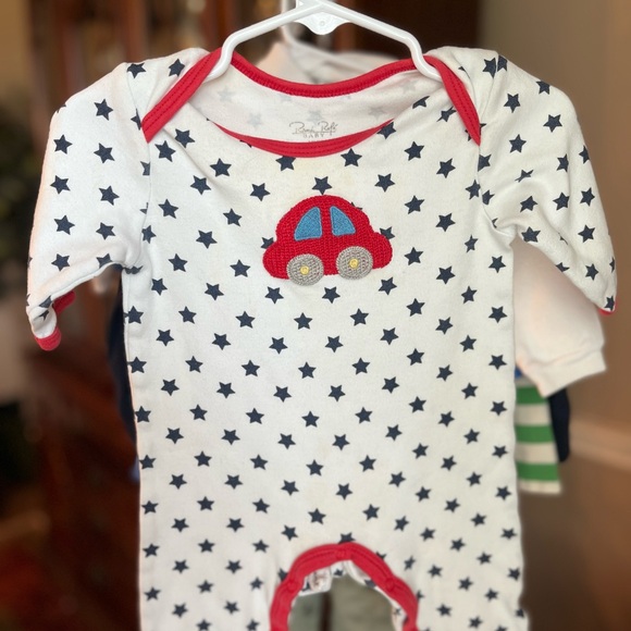 Vintage Rene Rofe Baby Pajamas with Embroidered Red Car - Picture 1 of 3
